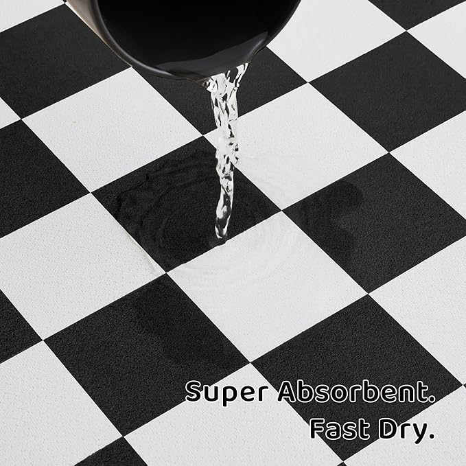Checkered Dog Feeding Mat, Absorbent Mats - Image 4