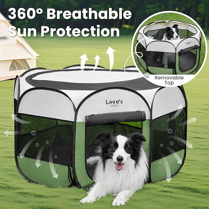 Love's cabin Pet Puppy Dog Playpen, Large Dog Tent Crates Cage Indoor/Outdoor - Image 9