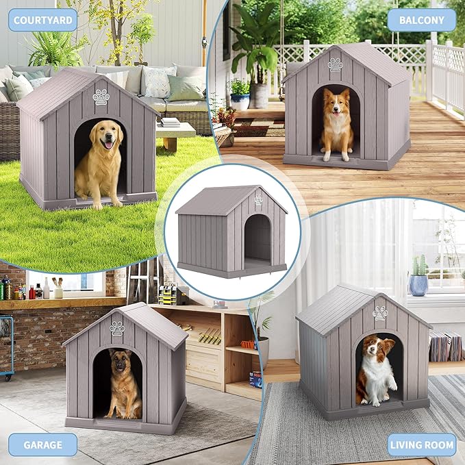 Dog House Outdoor Weatherproof，Waterproof Resin Outside Dog House - Image 6