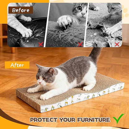 PatiencET Cat Scratch Pad 2 Pack, Waved Cardboard Cat Scratcher - Image 3