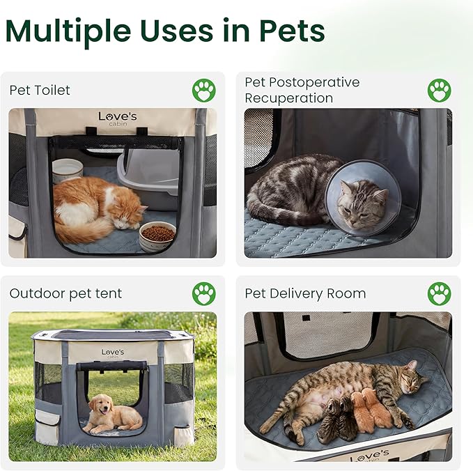 Love's cabin Dog Playpen Cat Puppy Pen, Portable Playpens - Image 3