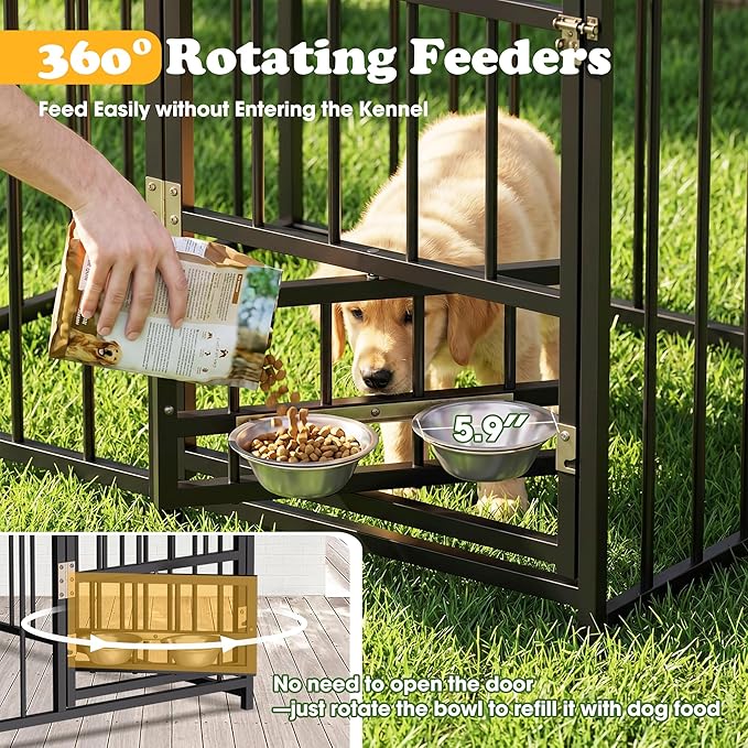 10x10x6 FT Dog Kennel Outdoor for Large Dogs, Dog Enclosure Dog Cage Pet House - Image 4