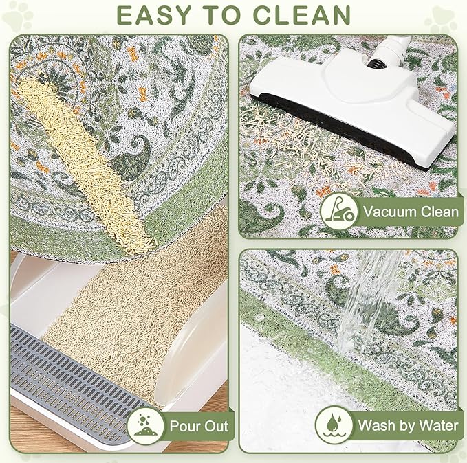 Unicorn Catcher Cat Litter Mat 24" x 15" Non-Slip Litter Box Mat Washable - Image 4