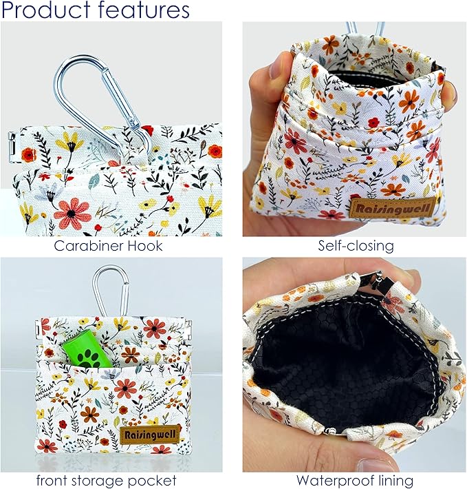Raisingwell Dog Treat Pouch, Small Cotton Pocket Sized Training Holder - Image 3