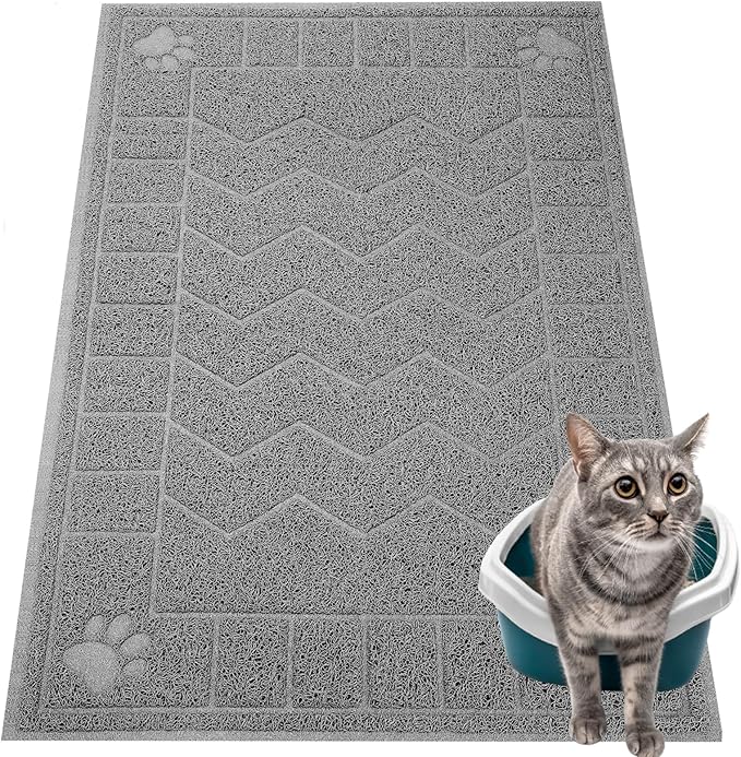 Cat Litter Mat, Litter Trapping Mat Soft on Kitty Paws, Waterproof, Easy Clean by Motsamla