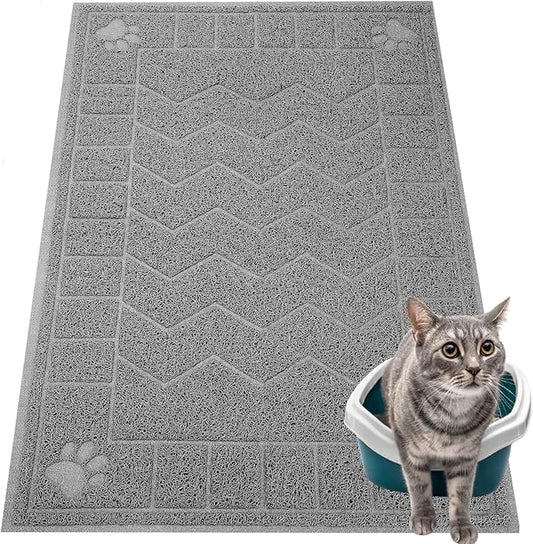 Cat Litter Mat, Litter Trapping Mat Soft on Kitty Paws, Waterproof, Easy Clean by Motsamla