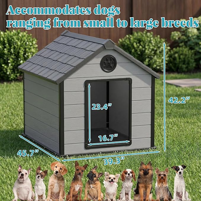 DRATO Dog House, Resin Outdoor Shelter - Image 3