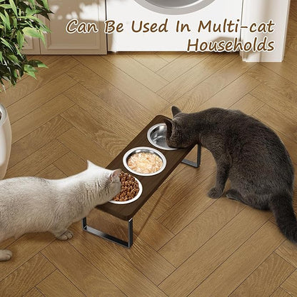 Elevated Cat Bowls with 3 Stainless Steel Bowls | 10° Tilted Anti-Vomiting - Image 6