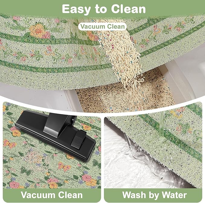 Unicorn Catcher 33x22 inches Cat Litter Mat Non-Slip Bottom Litter Box Mat - Image 5