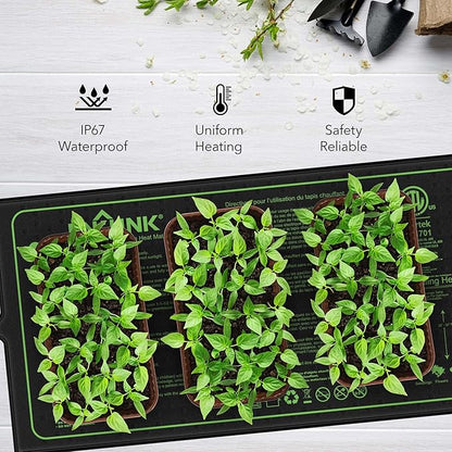 BN-LINK Seedling Heat Mat for Seed Starting 10" x 20.75", 4 Pack Daisy - Image 7