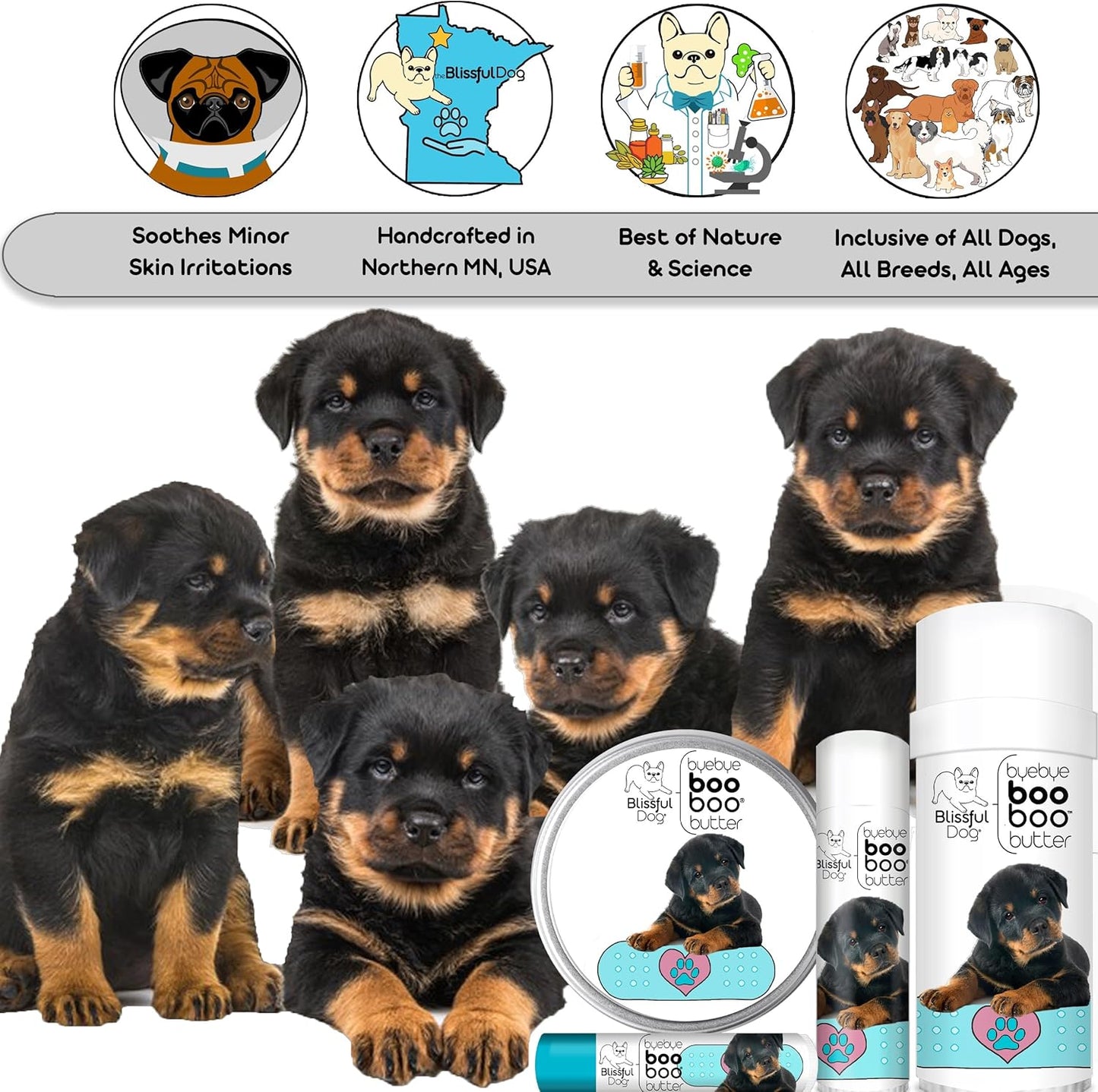 The Blissful Dog Rottweiler Boo Boo Butter, 16 oz.