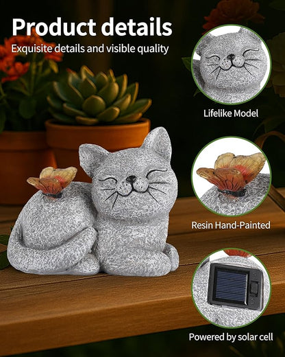 GoGnome Solar Cat Garden Statue - Image 6