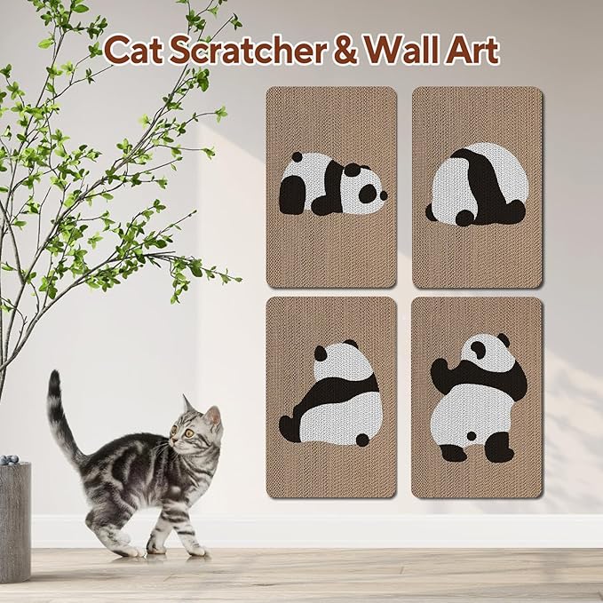 AUSCAT Cardboard Cat Wall Scratcher, 7 cat Scratching Boards - Image 2