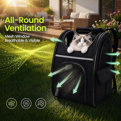Expandable Cat Backpack Carrier Airline Approved Pet Travel Backpack - Image 3