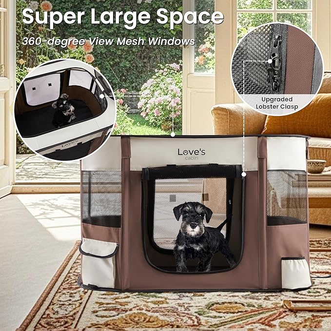 Love's cabin Pet Puppy Dog Playpen, Medium Dog Tent Crates Cage Indoor/Outdoor - Image 7