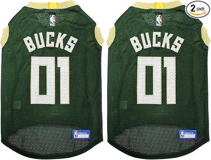 NBA Milwaukee Bucks Dog Jersey, Medium by PETSFIRST