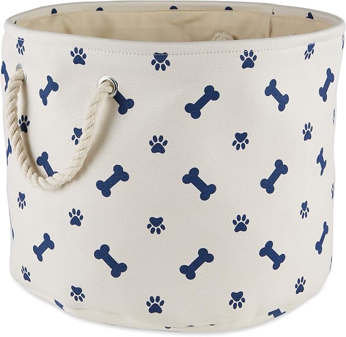 Bone Dry 5511 Pet Storage Collection Paw and Bone Print, Medium Round, Nautical - Image 2