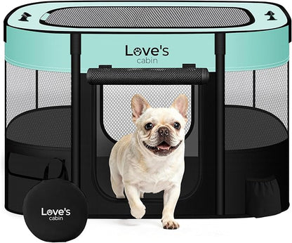 Love's Cabin Medium Dog Tent Crate, Portable Foldable Pop Up Dog Kennel Playpen by Lovescabin
