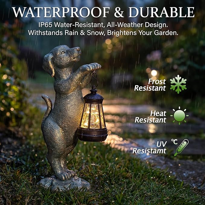 Solar Dog Garden Statue - Image 4