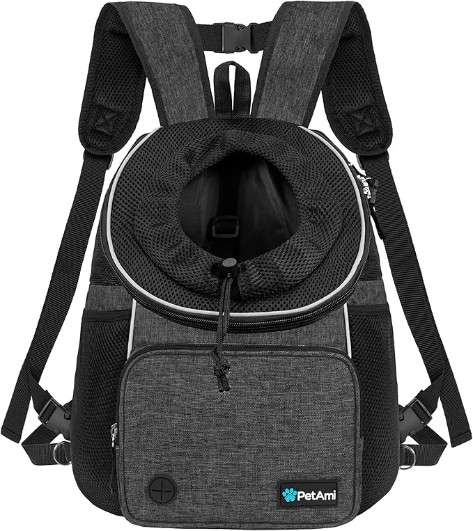 PetAmi Adjustable Dog & Cat Chest Carrier Backpack, Ventilated by PetAmi