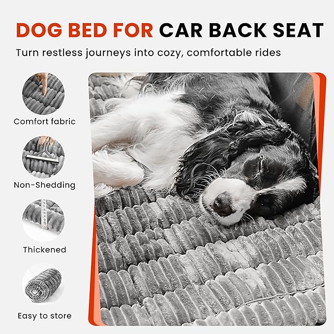 HiPetpy Backseat Dog Bed Mat for Car, Non-Slip Dog Bed for Car Back Seat - Image 2