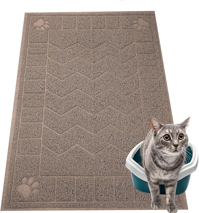 Cat Litter Mat, Litter Trapping Mat Soft on Kitty Paws, Waterproof, Easy Clean by Motsamla