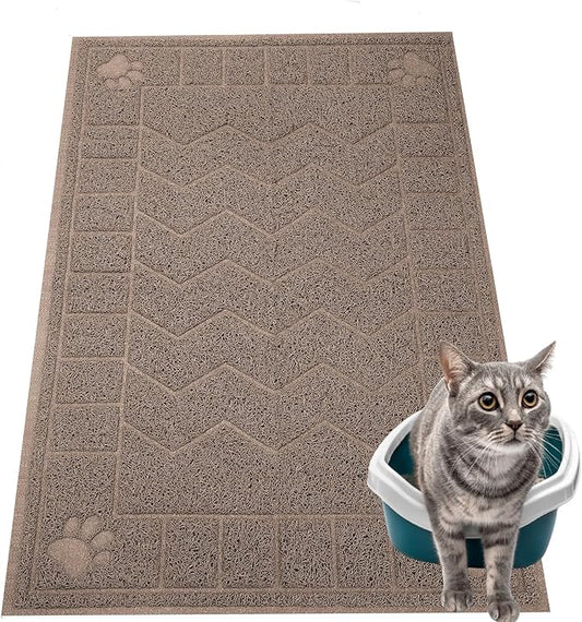 Cat Litter Mat, Litter Trapping Mat Soft on Kitty Paws, Waterproof, Easy Clean by Motsamla