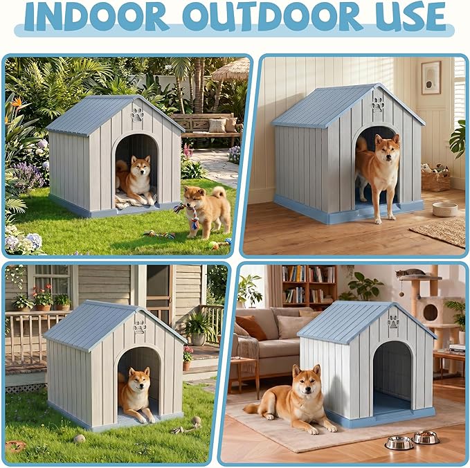 EFU Small Dog House Outdoor Indoor, Waterproof Puppy Dog House - Image 2