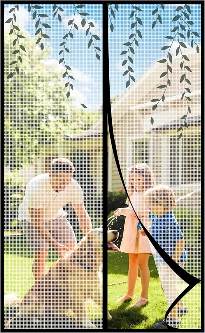 Magnetic Screen Door，Screen Door Mesh，Keep Bugs Out, Heavy-Duty Mesh Curtain by Welcometobuy