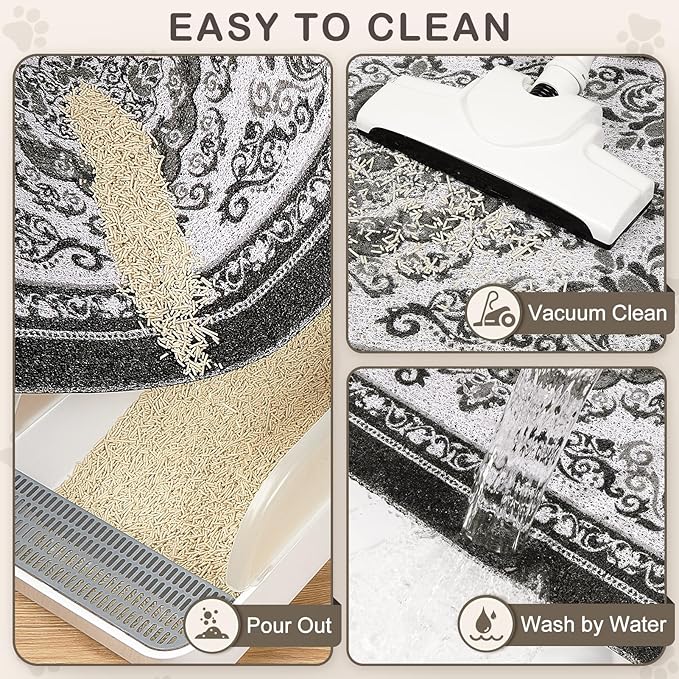 Unicorn Catcher Cat Litter Mat 40" x 30" Non-Slip Litter Box Mat Washable - Image 4