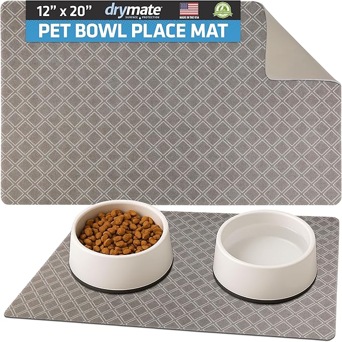 Drymate Pet Bowl Placemat, Dog & Cat Food Feeding Mat by Drymate