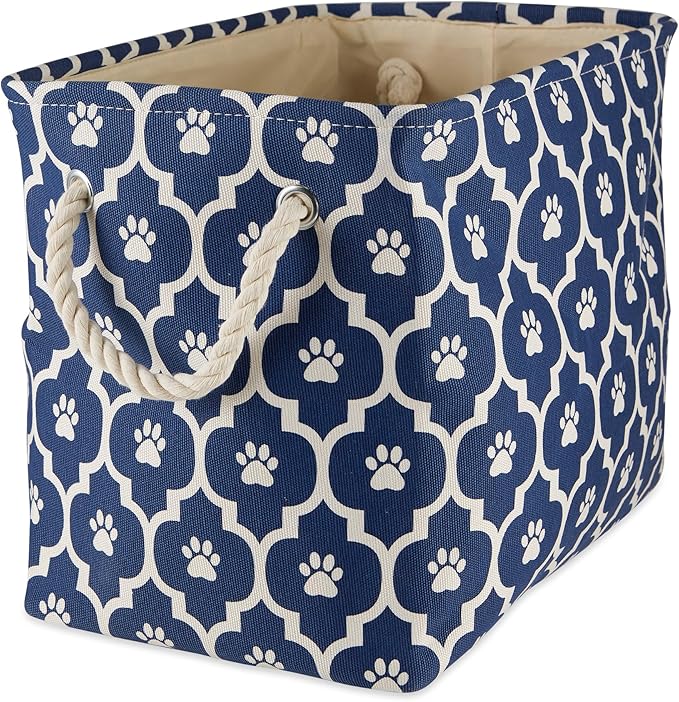 Bone Dry Pet Storage Collection Lattice Paw Print, Nautical Blue, Medium by BoneDry