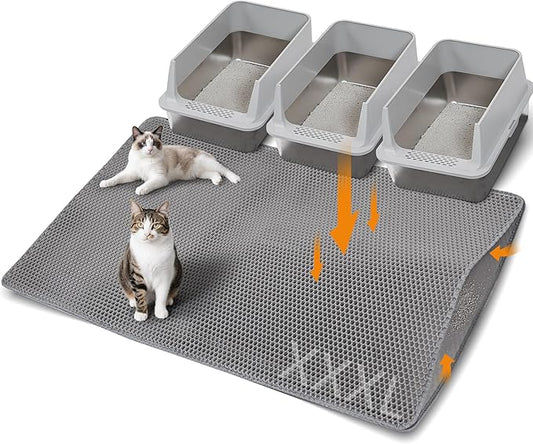 Large Cat Litter Mat for Litter Box, Non-Slip Water Proof Kitty Litter Pad by Anywish
