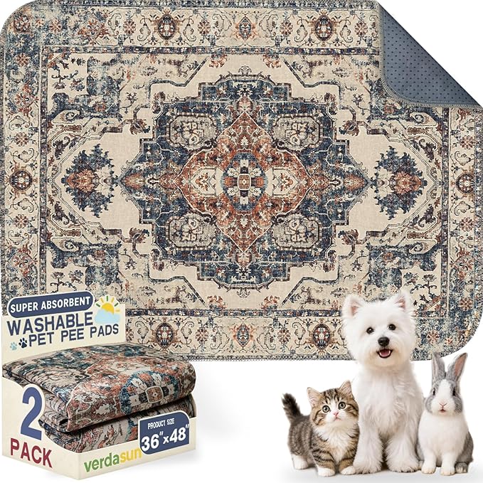 Washable Pee Pads for Dogs, Reusable Puppy Potty Training Pads, Ultra-Absorbent by Verdasun