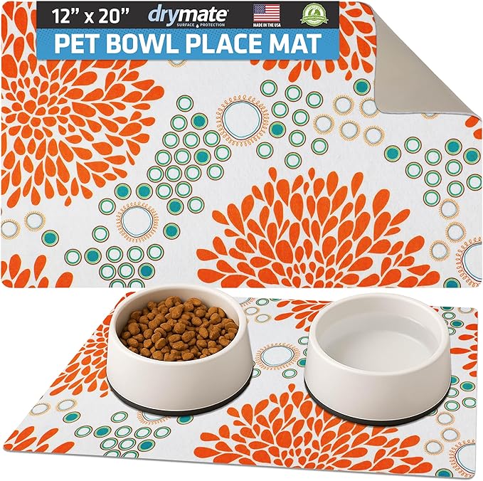 Drymate Pet Bowl Placemat, Dog & Cat Food Feeding Mat by Drymate