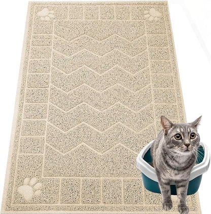 Cat Litter Mat, Litter Trapping Mat Soft on Kitty Paws, Waterproof, Easy Clean by Motsamla