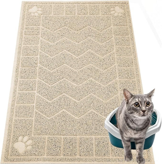 Cat Litter Mat, Litter Trapping Mat Soft on Kitty Paws, Waterproof, Easy Clean by Motsamla