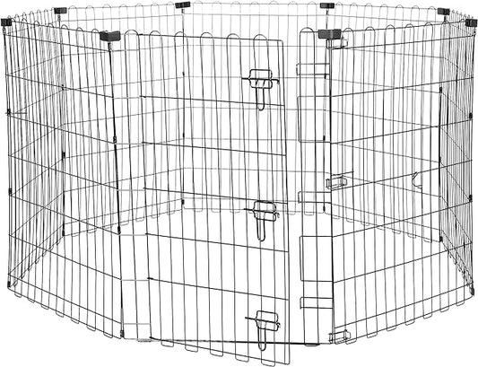 Amazon Basics Foldable Metal Exercise Dog Playpen, Indoor/Outdoor, Single Door by AmazonBasics