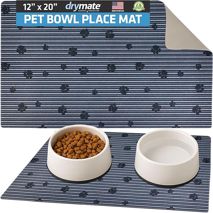 Drymate Pet Bowl Placemat, Dog & Cat Food Feeding Mat by Drymate