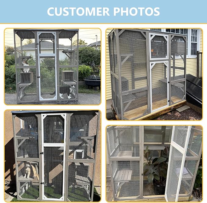 Ketive Catio Outdoor Cat Enclosure Large Window Cat House Walk in Kitty Cage - Image 2