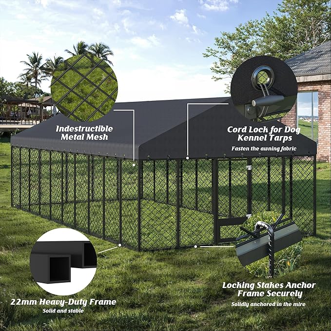 10x20FT Heavy-Duty Outdoor Dog Kennel - Image 5
