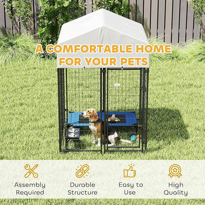 PawHut Outdoor Dog Kennel with Roof, UV-Resistant & Waterproof Cover, - Image 6