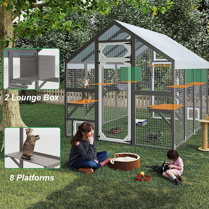 Extra Large Catio Outdoor Cat Enclosure Waterproof, Walk-in Outdoor Pet House - Image 5