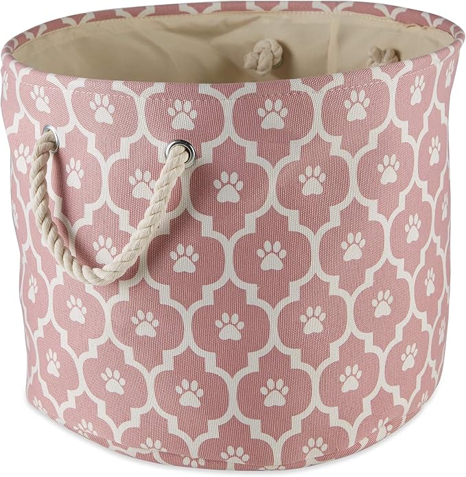 Bone Dry Pet Storage Collection Lattice Paw Print, Small Round - Image 2