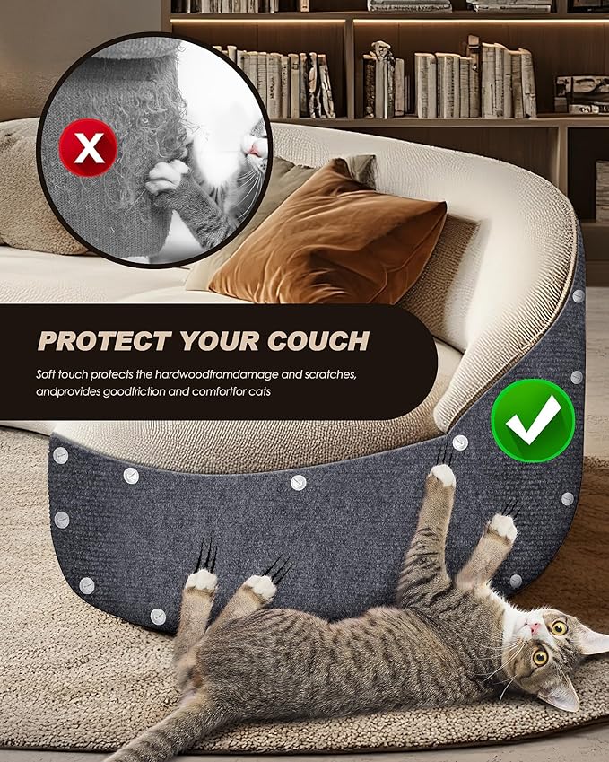 Cat Scratch Furniture Protector, Trimmable Self-Adhesive Carpet, DIY Climb Cat - Image 6