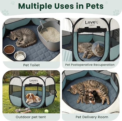 Love's cabin Dog Playpen with Washable Pee Pad, Puppy Pet Cat Playpen Small - Image 5