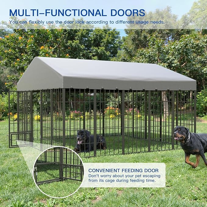 10X10X6.25 FT Large Outdoor Dog Kennel, Dogs Run Enclosure - Image 4