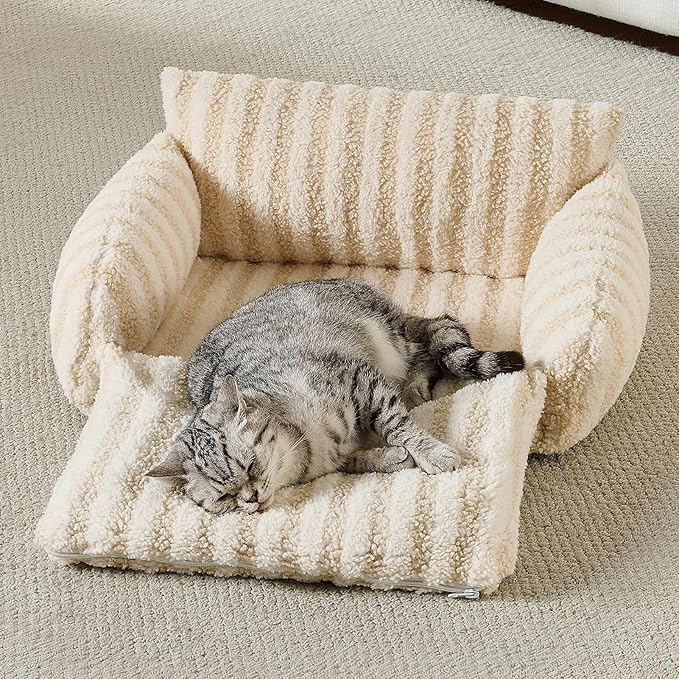 Hollypet Cat Bed Fluffy Plush Multifunctional Double-Layer Machine Washable - Image 6