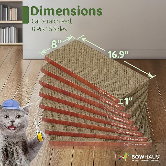 BOWHAUS Cat Scratcher Cardboard, Reversible Scratcher, Durable & Long-Lasting - Image 2