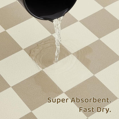 Checkered Dog Feeding Mat, Absorbent Mats - Image 4